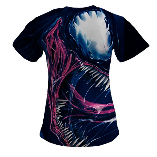 Женская 3D футболка ВЕНОМ (вид сзади)