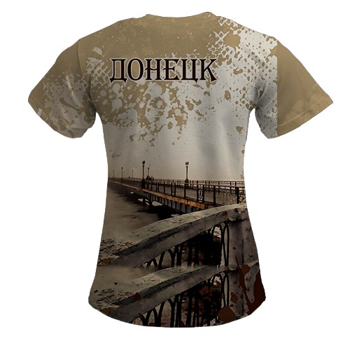 Женская 3D футболка Донецк. (вид сзади)