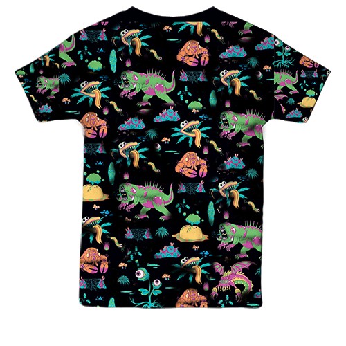 Детская 3D футболка с Рик и Морти (вид сзади)