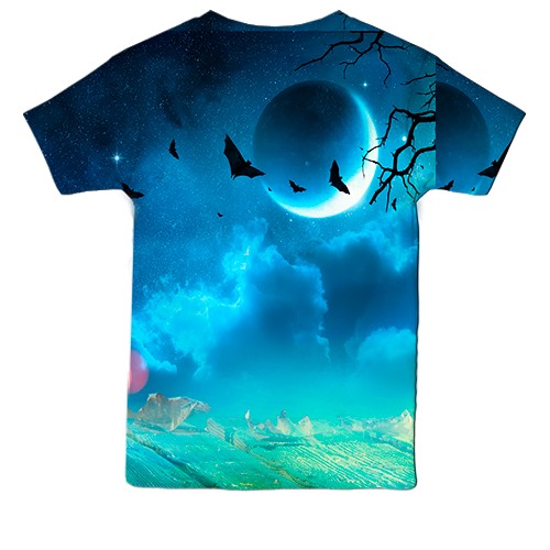 Дитяча 3D футболка Halloween pumpkins 2 (вид ззаду)