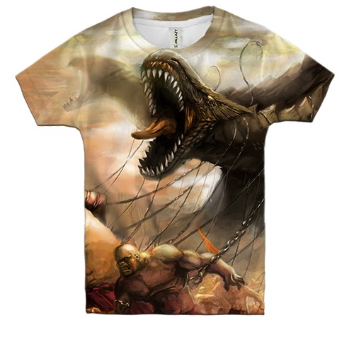 Детская 3D футболка Dinosaurs (вид спереди)