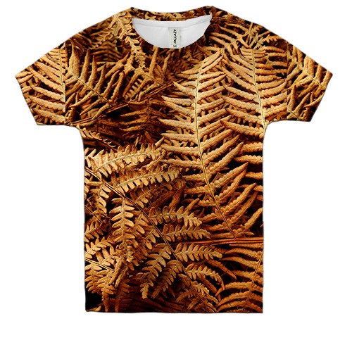 Дитяча 3D футболка Yellow leaves pattern (вид спереду)
