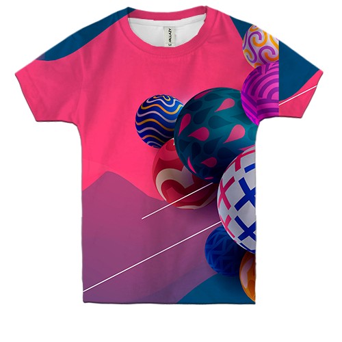 Детская 3D футболка Multicolor balls (вид спереди)
