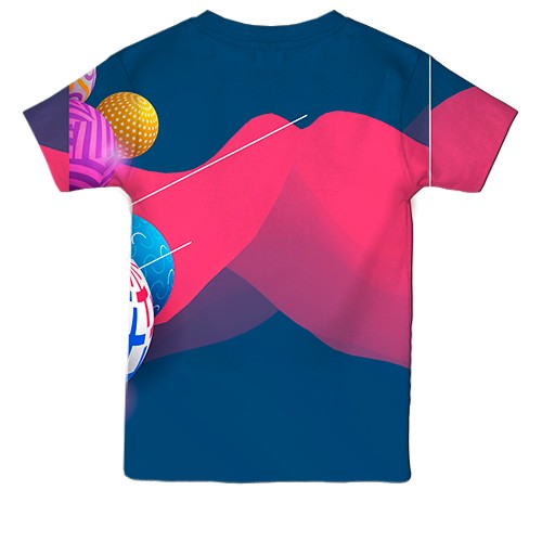 Детская 3D футболка Multicolor balls (вид сзади)