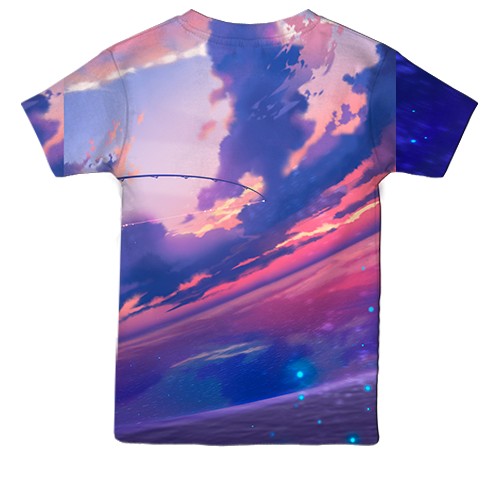 Детская 3D футболка Anime girl and boy. (вид сзади)