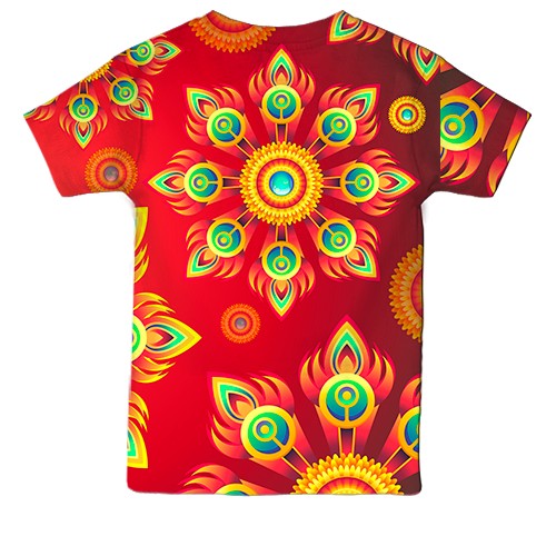 Дитяча 3D футболка Red abstraction (вид ззаду)