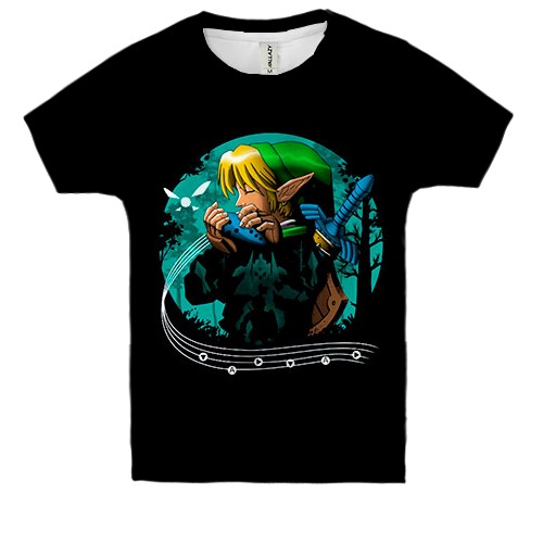 Детская 3D футболка Legend Of Zelda - Music (вид спереди)