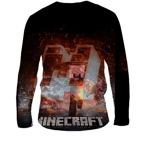 Чоловічий 3D лонгслів "Minecraft x Battlefield" (вид ззаду)