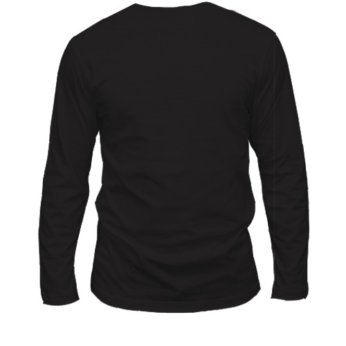 Мужской 3D лонгслив с белыми барабанами Groove (вид сзади)