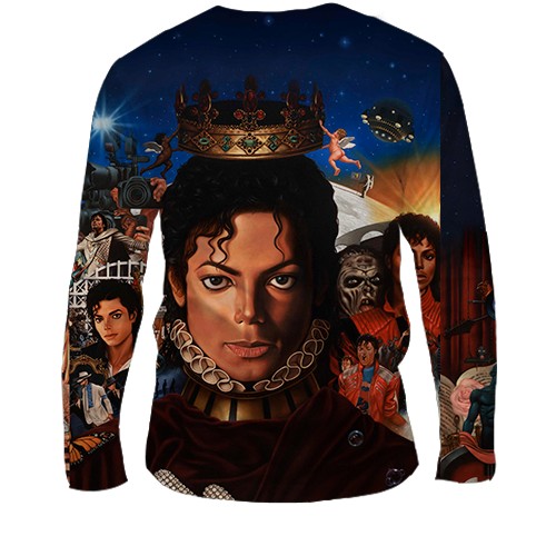 Мужской 3D лонгслив Michael Jackson (вид сзади)