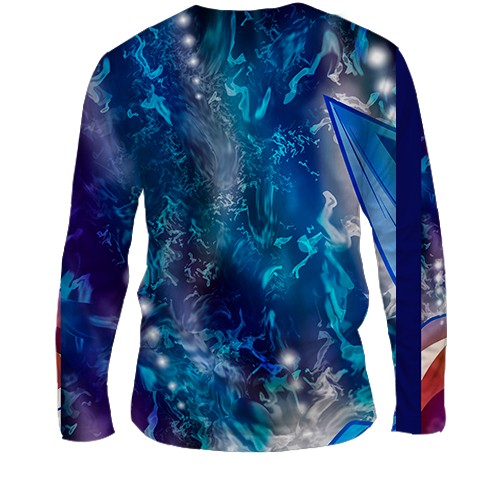 Мужской 3D лонгслив Goku anime (вид сзади)