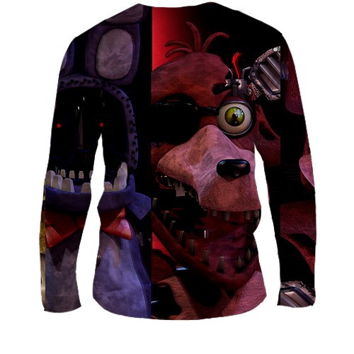 Чоловічий 3D лонгслів Halloween masks (вид ззаду)