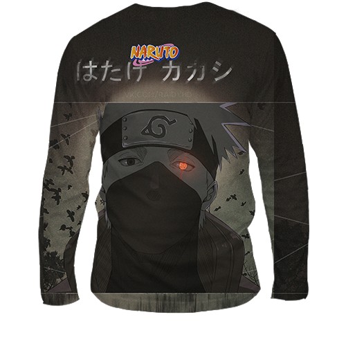 Мужской 3D лонгслив Kakashi red eye (вид сзади)