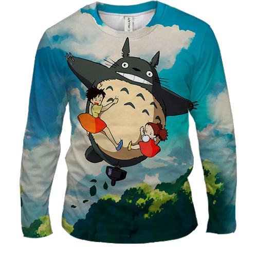 Мужской 3D лонгслив Мой сосед Тоторо (вид спереди)
