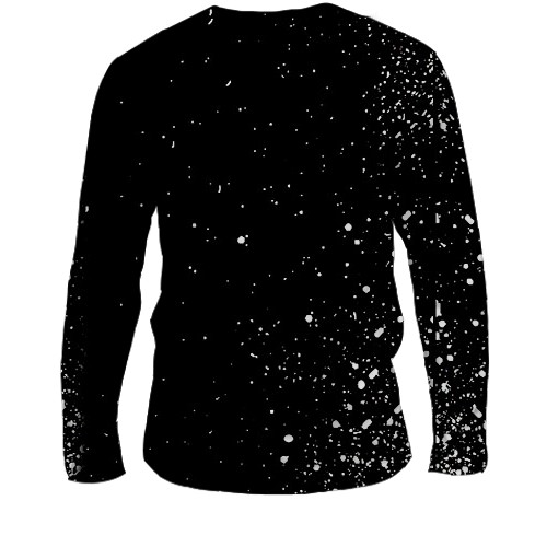 Мужской 3D лонгслив Черно-белые герои - JJBA (вид сзади)