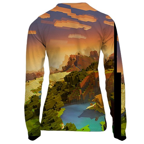 Женский 3D лонгслив "minecraft" (вид сзади)