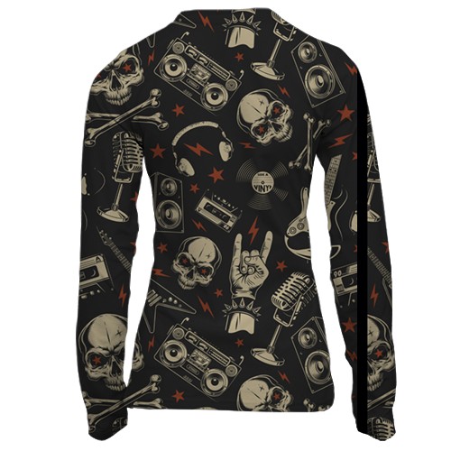 Женский 3D лонгслив "Rock Forever" (вид сзади)