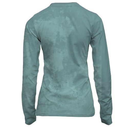 Жіночий 3D лонгслів із сірим кошеням (вид ззаду)