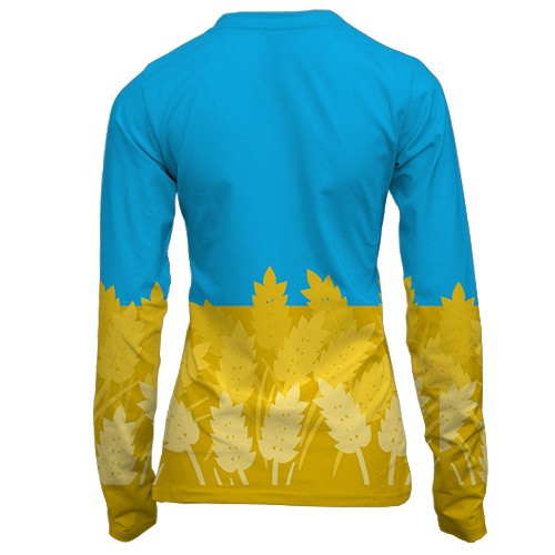 Женский 3D лонгслив Stand With Ukraine (2) (вид сзади)