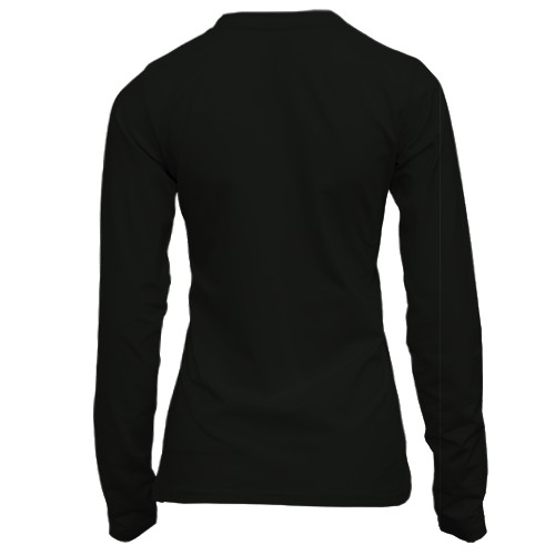 Женский 3D лонгслив с двумя полушариями мозга (вид сзади)