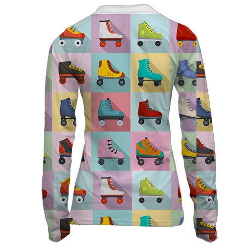 Жіночий 3D лонгслів с роликами (вид ззаду)