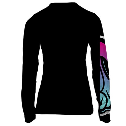 Женский 3D лонгслив с граффити баллончиком (вид сзади)