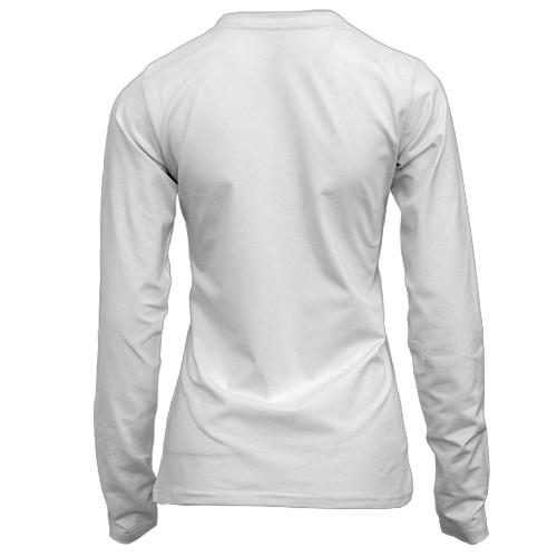 Женский 3D лонгслив с семьей трех пингвинов (вид сзади)