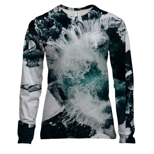 Женский 3D лонгслив Ice Abyss (вид спереди)