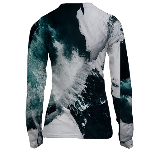 Женский 3D лонгслив Ice Abyss (вид сзади)