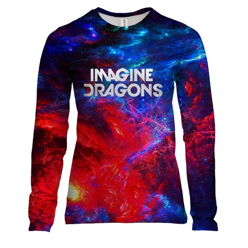 Жіночий 3D лонгслів Imagine Dragons (вид спереду)