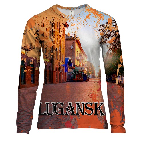 Женский 3D лонгслив Lugansk (вид спереди)