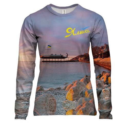 Женский 3D лонгслив Ялта (вид спереди)