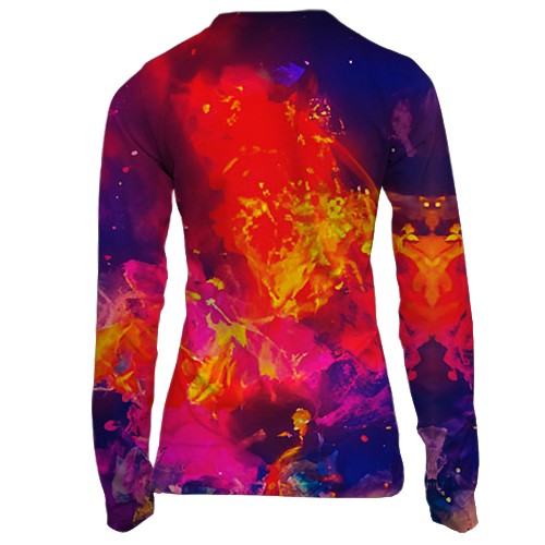 Женский 3D лонгслив Габимару в огне - Адский рай (вид сзади)