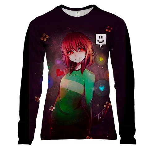 Жіночий 3D лонгслів Мила Чара - Undertale (вид спереду)