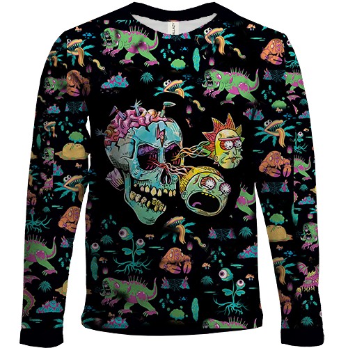 Дитячий 3D лонгслів з Рик и Морти (вид спереду)