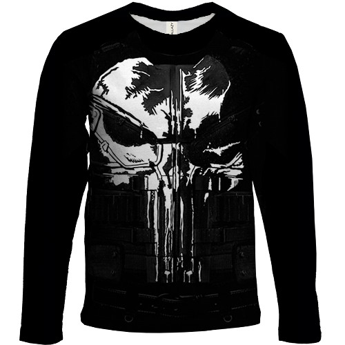 Детский 3D лонгслив "Punisher" (вид спереди)