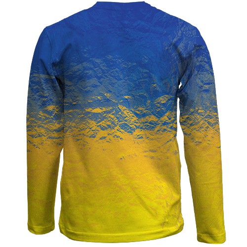 Дитячий 3D лонгслів прапор України (скло) (вид ззаду)