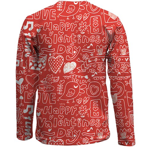 Детский 3D лонгслив Love and hearts pattern 3 (вид сзади)