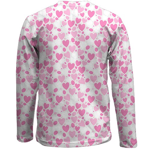 Детский 3D лонгслив Купидон в сердцах (вид сзади)