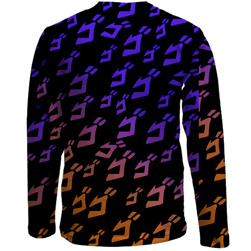 Детский 3D лонгслив Лицо Джотаро - JOJO`S BIZARRE ADVENTURE (вид сзади)