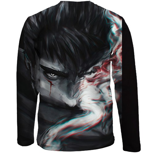 Детский 3D лонгслив Гатс - Berserk (вид сзади)