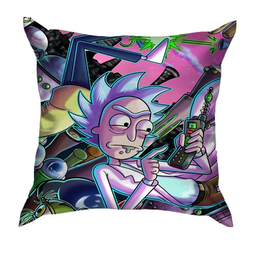 3D подушка "Рик и Морти" паттерн (вид спереди)