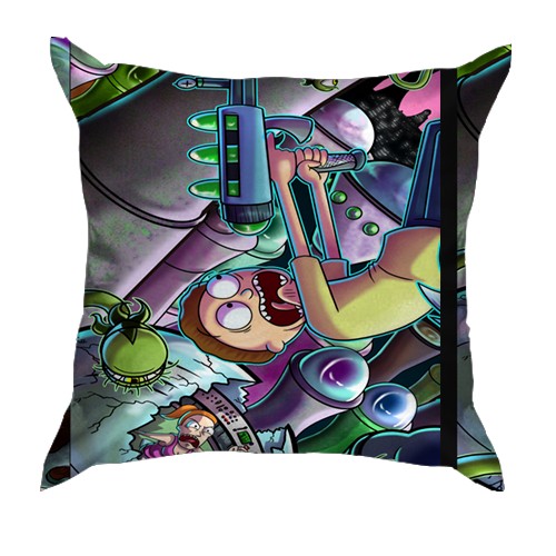 3D подушка "Рик и Морти" паттерн (вид сзади)