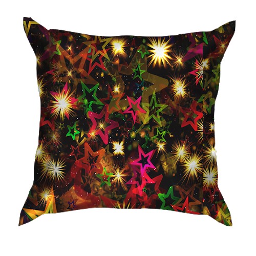 3D подушка с праздничными звездами (вид сзади)