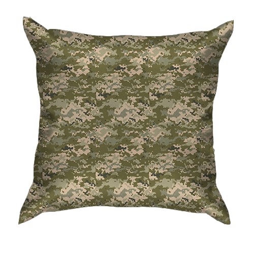 3D подушка пиксель с Герб Украины (вид сзади)