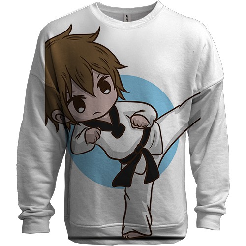 3D світшот з хлопчиком каратистом (вид спереду)