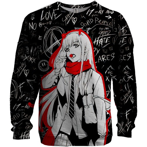 3D світшот 02 з чупа-чупсом - Darling in the Franxx (вид спереду)