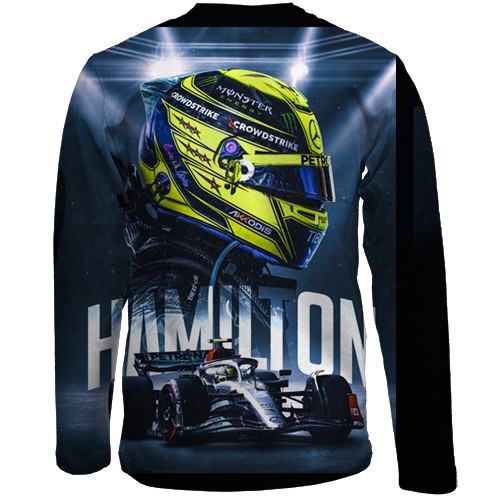 Дитячий 3D лонгслів з Льюїс Хемілтон (вид ззаду)