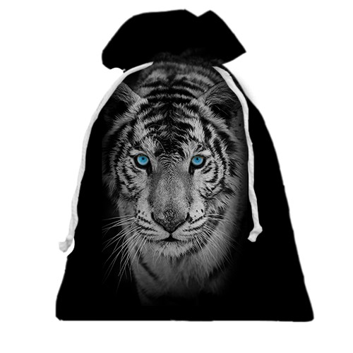 3D Подарунковий мішечок з білим тигром (вид спереду)