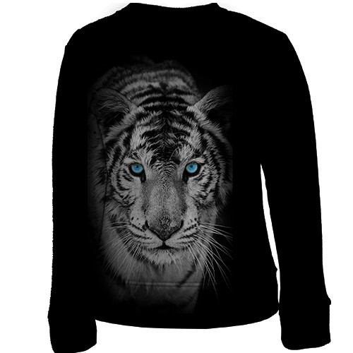 Дитячий 3D світшот з білим тигром (вид ззаду)